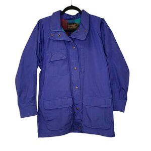 Eddie Bauer Purple Flannel Plaid Wool Lined Coat Jacket Womens? Mens? MEDIUM